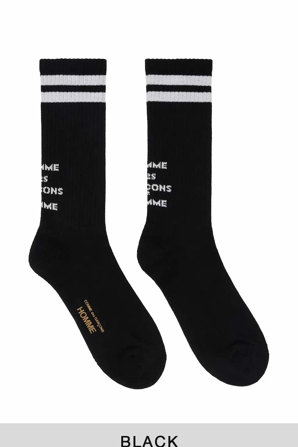 Clearance Comme Des Garcons Homme Stripe Cotton Mix Logo Socks with - 2 Colors