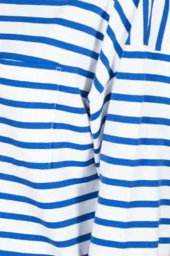 Best Kapital Stripe Jersey GANDHI Long Sleeve T - White x Blue