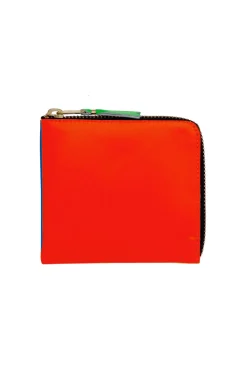 Online Comme Des Garcons Wallets Super Fluo Half Zip Wallet - Orange Blue