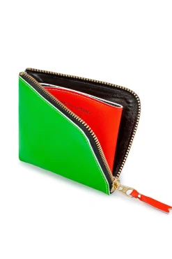 Best Comme Des Garcons Wallets Super Fluo Half Zip Wallet - Blue Green