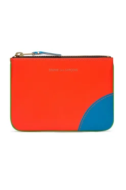 Sale Comme Des Garcons Wallets Super Fluo Zip Pouch - Green Orange
