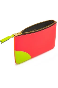 Clearance Comme Des Garcons Wallets Super Fluo Zip Pouch - Light Orange Pink