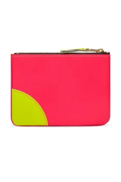 Clearance Comme Des Garcons Wallets Super Fluo Zip Pouch - Light Orange Pink
