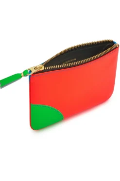 Best Comme Des Garcons Wallets Super Fluo Zip Pouch - Orange Blue