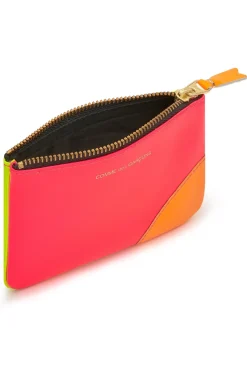 Discount Comme Des Garcons Wallets Super Fluo Zip Pouch - Pink Yellow
