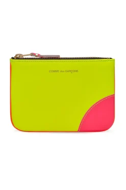 Fashion Comme Des Garcons Wallets Super Fluo Zip Pouch - Yellow Light Orange