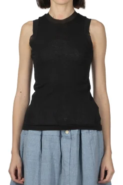 Online AURALEE Super High Gauge Sheer Rib Tank Top - Black