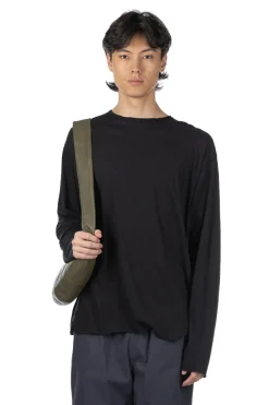 Hot YLEVE Supmia Cotton Linen Jersey PO Tee - Black