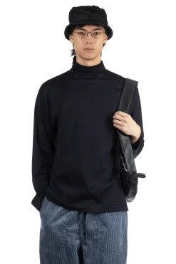 Best Kaptain Sunshine Suvin Suede Tenjiku Highneck LS Tee - Navy