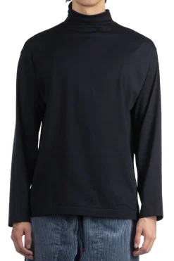 Best Kaptain Sunshine Suvin Suede Tenjiku Highneck LS Tee - Navy