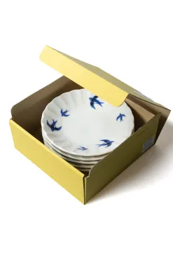 Best Mino Pottery Swallow 15cm Plate Set of 5