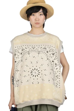Sale Kapital 30/-SWT Knit Bandana BIG Vest - Natural