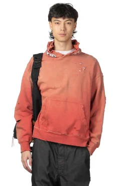 Clearance Kapital SWT Knit Thriller Damaged Hoodie (Studs) - Red