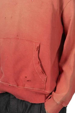 Clearance Kapital SWT Knit Thriller Damaged Hoodie (Studs) - Red
