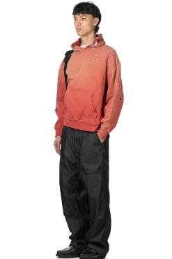 Clearance Kapital SWT Knit Thriller Damaged Hoodie (Studs) - Red
