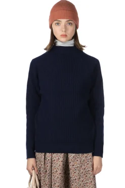 Best NARU Tasmanian Lamb Bottleneck Sweater - Navy