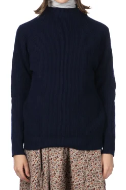 Best NARU Tasmanian Lamb Bottleneck Sweater - Navy