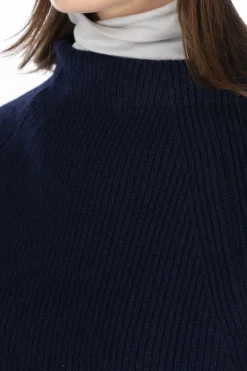 Best NARU Tasmanian Lamb Bottleneck Sweater - Navy