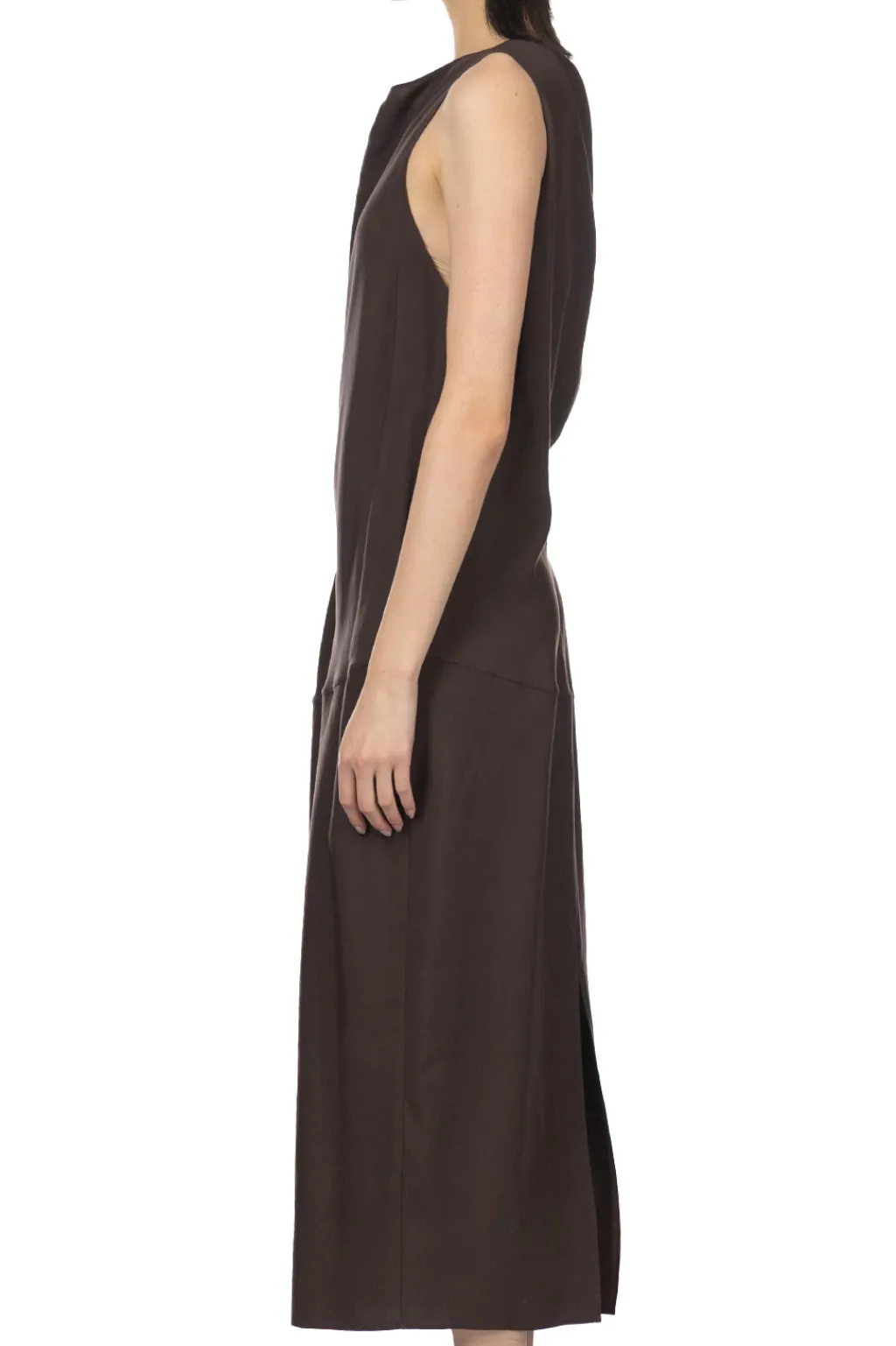 Online YLEVE Tencel Gather One-Piece Dress - Burgundy