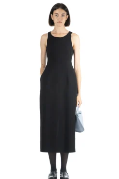 Clearance AURALEE TENSE WOOL DOUBLE CLOTH DRESS - Black
