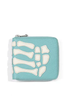 Outlet Kapital Thumb-Up Bone Band Zip Wallet - Powder Blue