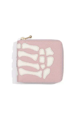 New Kapital Thumb-Up Bone Band Zip Wallet - Pink
