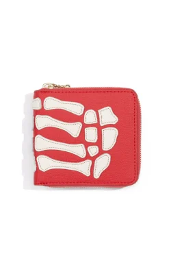 Fashion Kapital Thumb-Up Bone Band Zip Wallet - Red