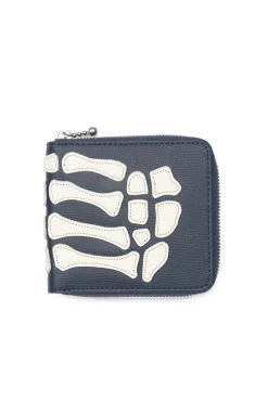 Fashion Kapital Thumb-Up Bone Band Zip Wallet - Navy