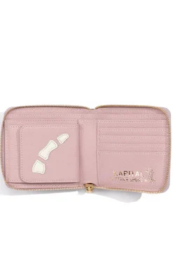 New Kapital Thumb-Up Bone Band Zip Wallet - Pink