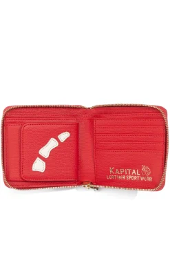 Fashion Kapital Thumb-Up Bone Band Zip Wallet - Red
