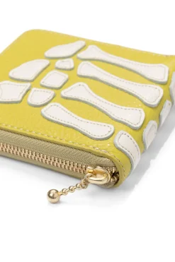 Hot Kapital Thumb-Up Bone Band Zip Wallet - Lime