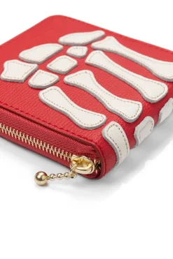Fashion Kapital Thumb-Up Bone Band Zip Wallet - Red