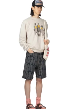 Outlet Kapital TOP SWT Knit Crew SWT (MONKEY AMIGOS) - Natural