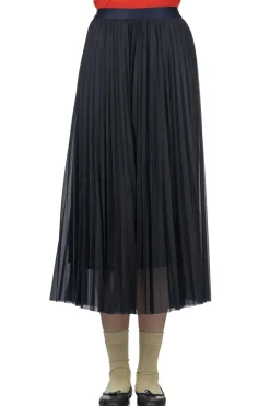 Clearance Manon Tricot Pleated Skirt - Navy