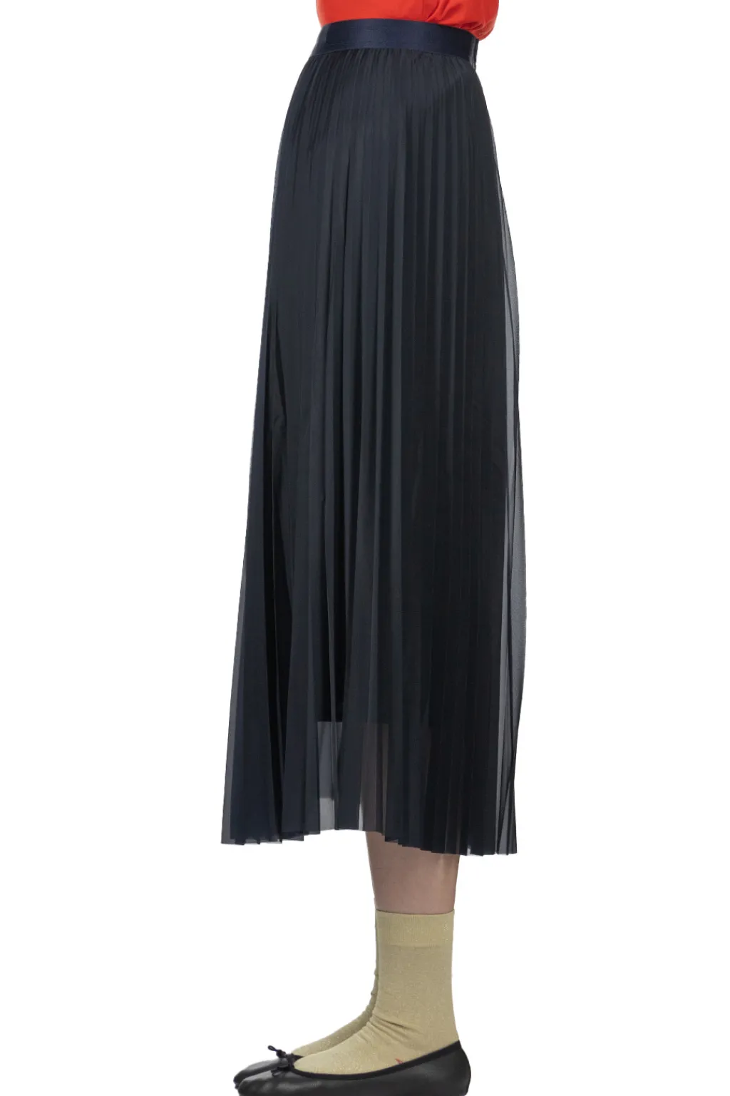 Clearance Manon Tricot Pleated Skirt - Navy