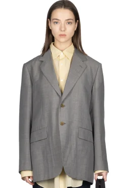 Hot AURALEE TROPICAL WOOL KID MOHAIR JACKET- Grey Check