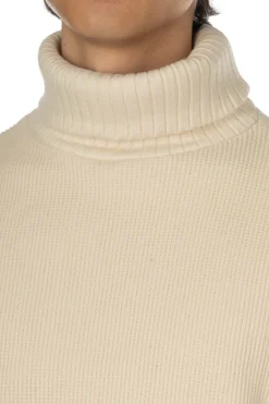 Sale Nigel Cabourn Turtleneck Waffle Sweatshirt - Ivory