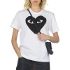 Best Comme Des Garcons Play Unisex Black Heart T-Shirt - White x Black