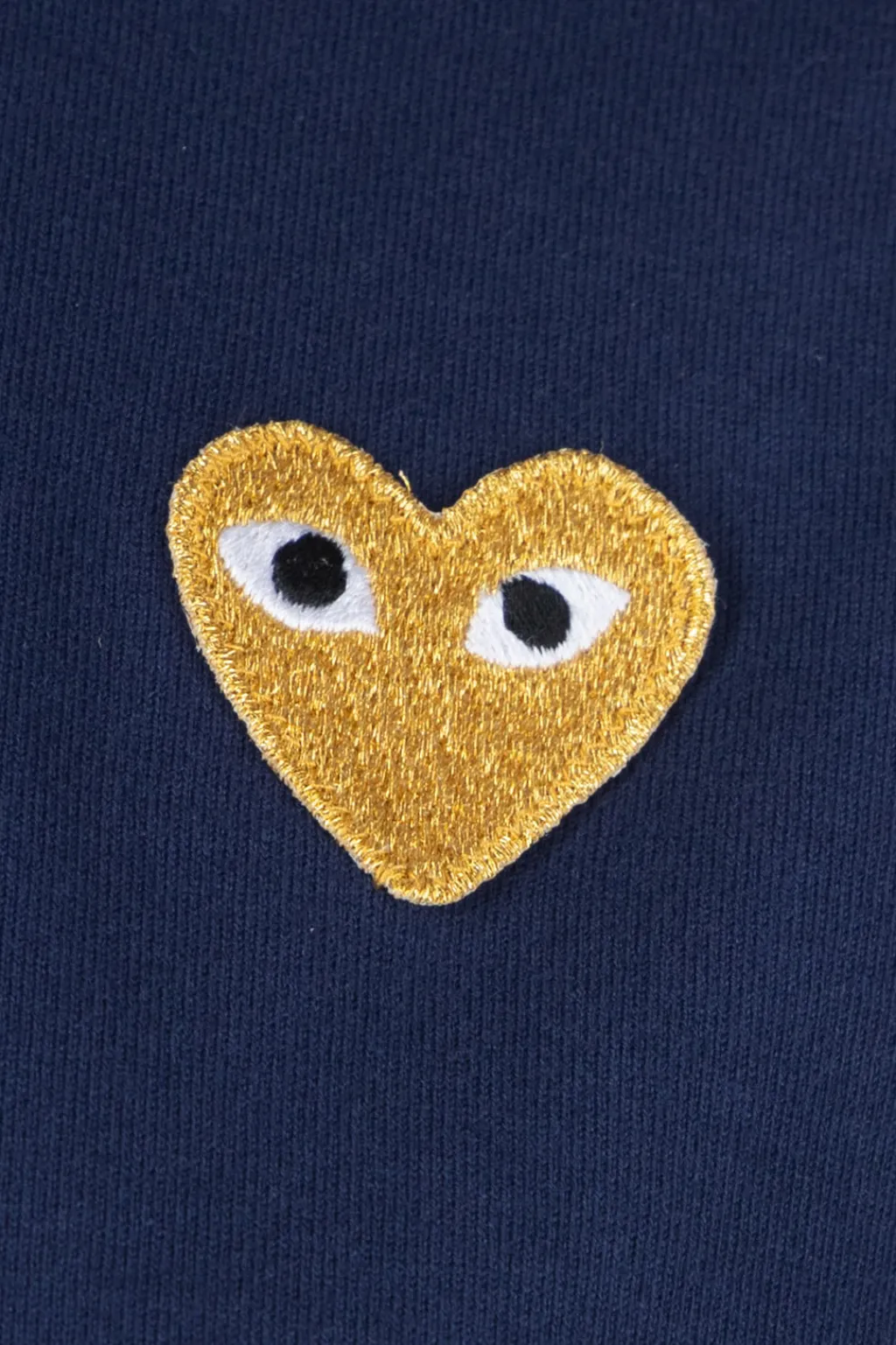 Outlet Comme Des Garcons Play Unisex Gold Heart T-Shirt - Navy
