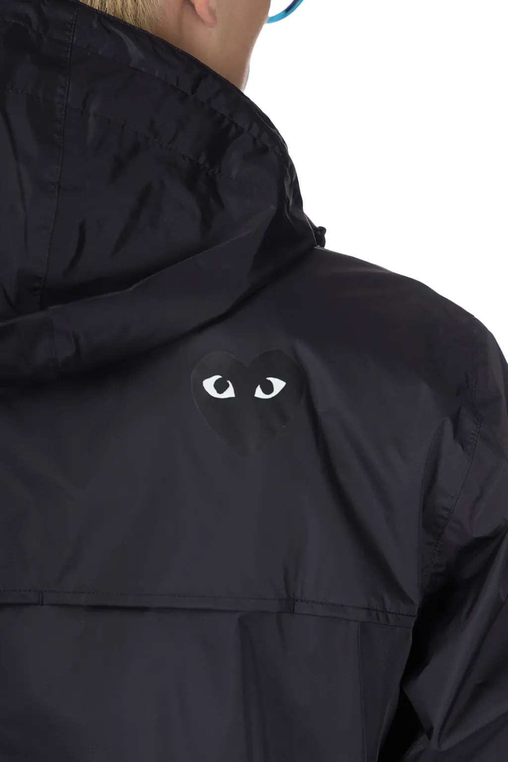 Hot Comme Des Garcons Play Unisex K-WAY Hoodie Full Zip - Black