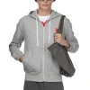 Discount Comme Des Garcons Play Unisex Red Heart Full Zip Hoodie - Grey