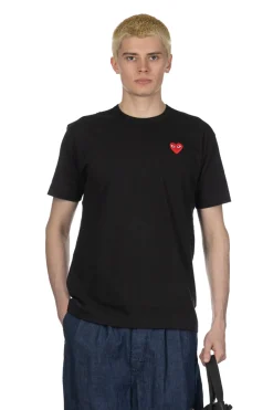 Sale Comme Des Garcons Play Unisex Red Heart T-Shirt - Black