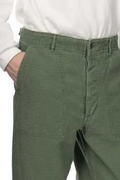 Sale OrSlow US Army Fatigue Pants Used Wash - Green