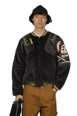 Best Kapital Velveteen SHAM BOMBER JKT (RAINSKULL & SNAKE) - Black