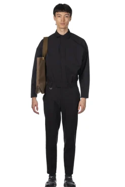 Outlet SOPHNET 4Way Stretch Shirring Slim Fit Slacks - Black