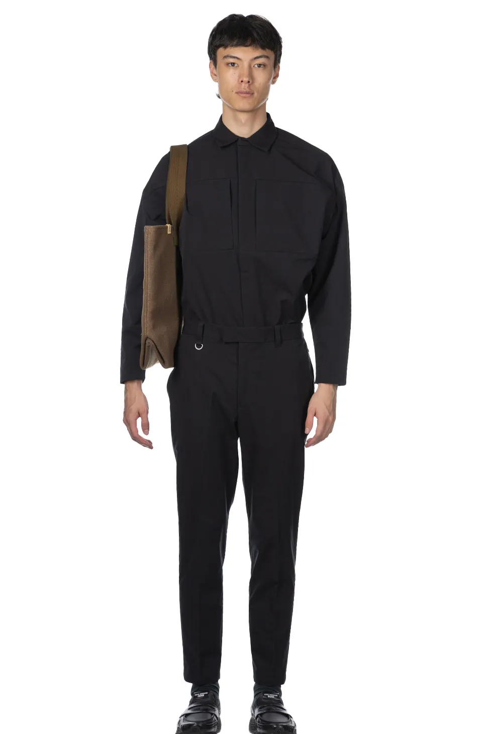 Outlet SOPHNET 4Way Stretch Shirring Slim Fit Slacks - Black