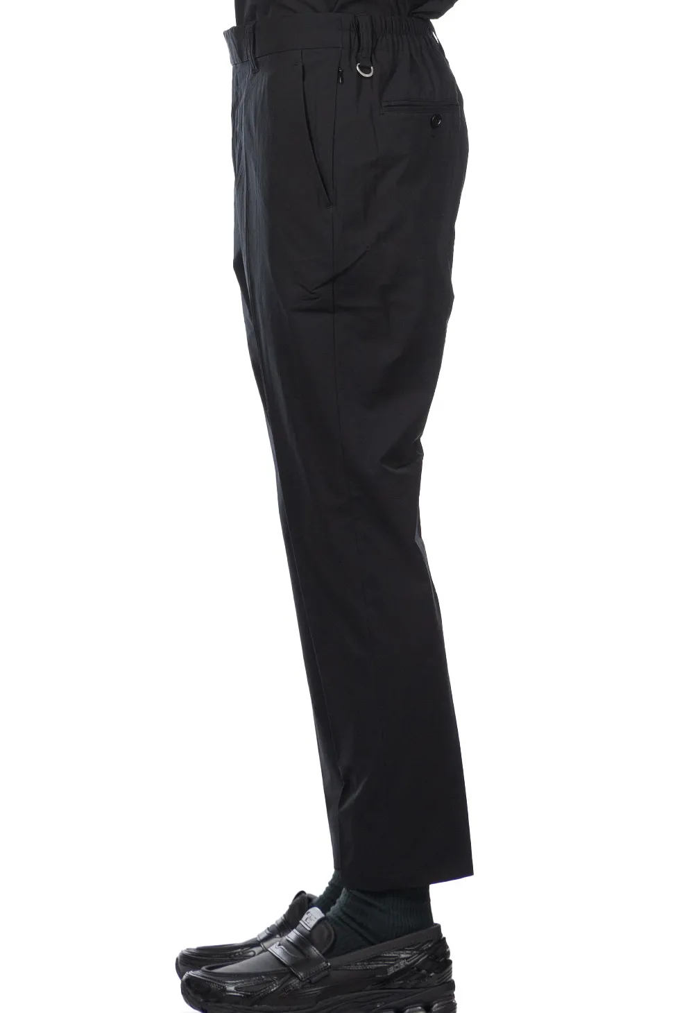 Outlet SOPHNET 4Way Stretch Shirring Slim Fit Slacks - Black
