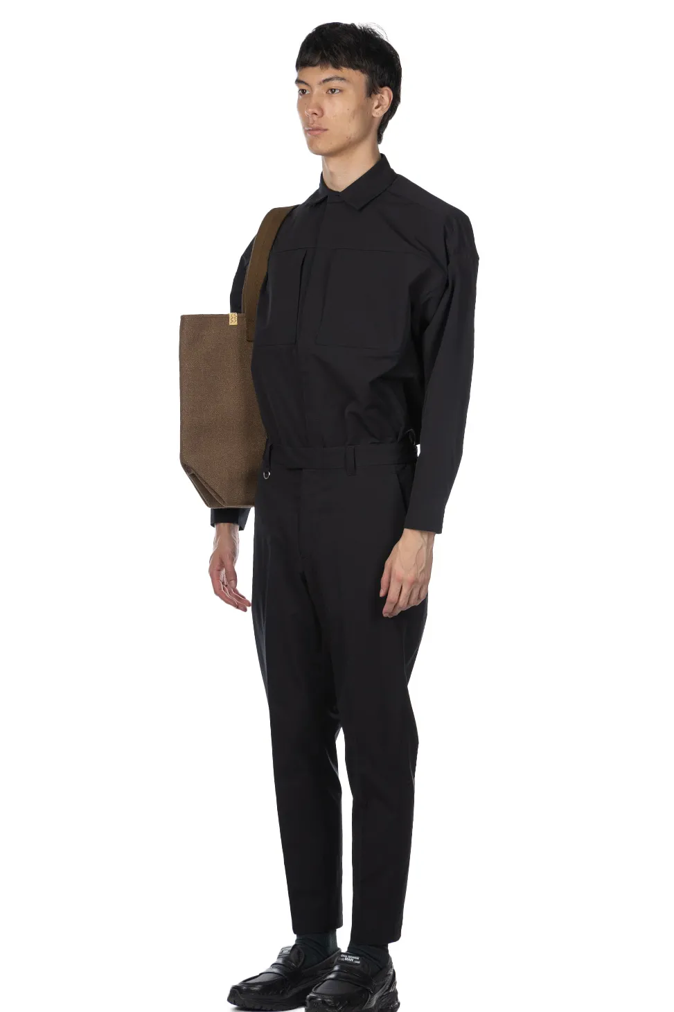 Outlet SOPHNET 4Way Stretch Shirring Slim Fit Slacks - Black