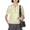 Discount AURALEE Wetsuit Jersey Lace Up Tee - Ivory Beige