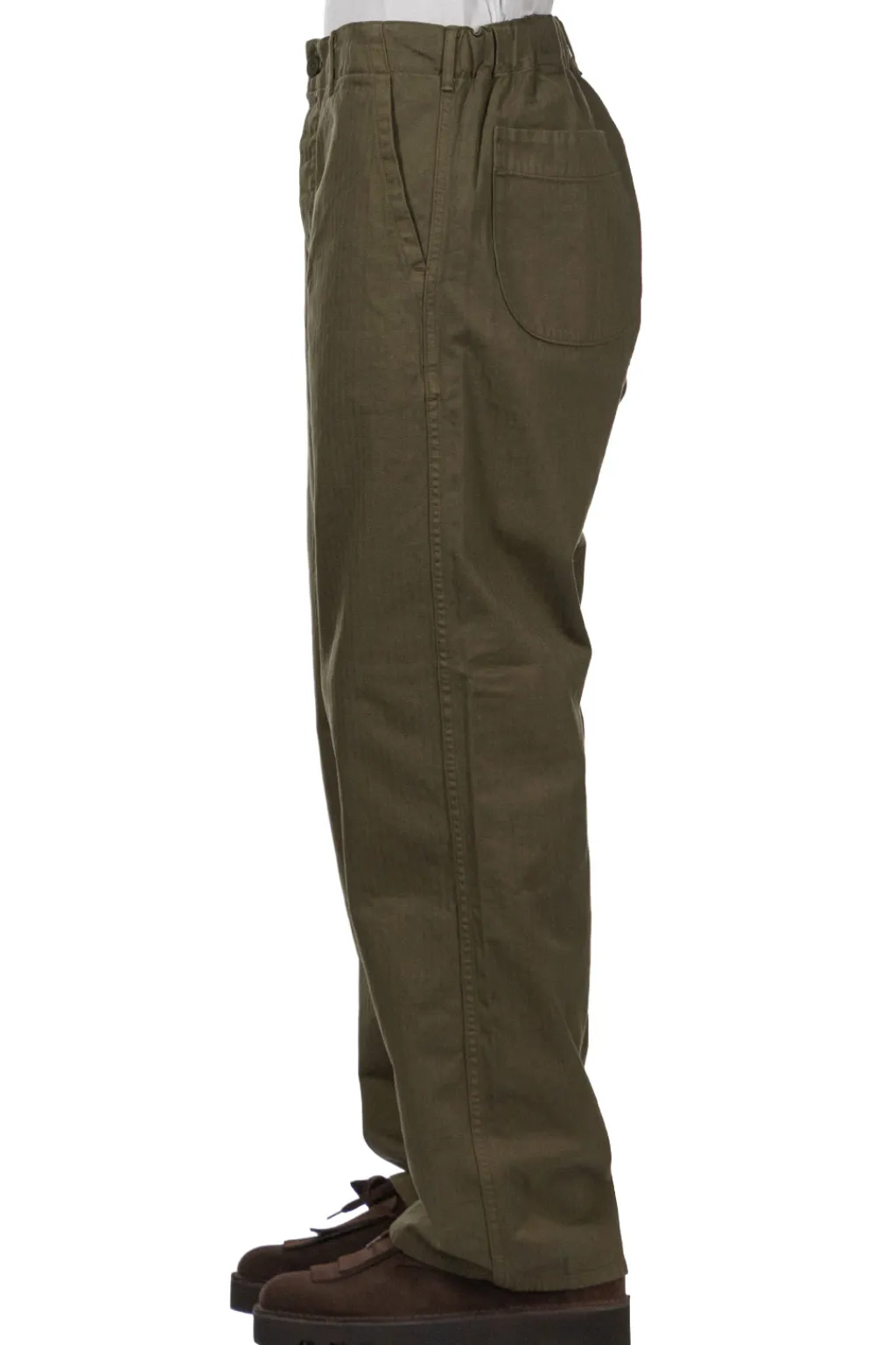 Best OrSlow Wide Fit French Work Pants - Army Green